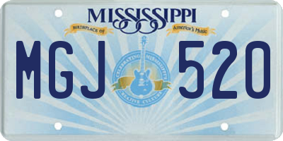 MS license plate MGJ520