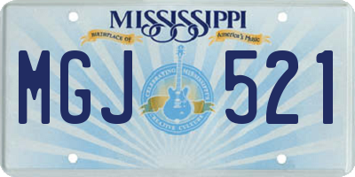 MS license plate MGJ521