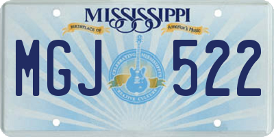 MS license plate MGJ522