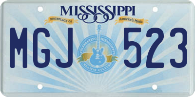 MS license plate MGJ523