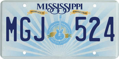 MS license plate MGJ524