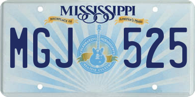 MS license plate MGJ525