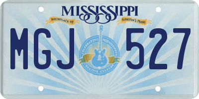 MS license plate MGJ527