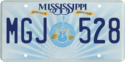 MS license plate MGJ528