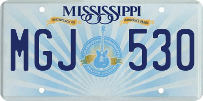 MS license plate MGJ530