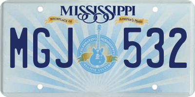 MS license plate MGJ532