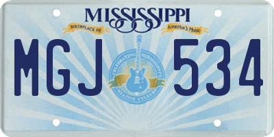 MS license plate MGJ534