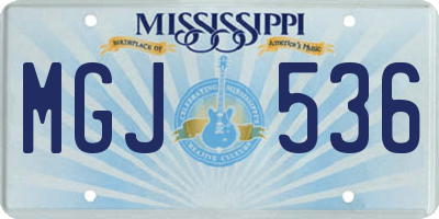 MS license plate MGJ536