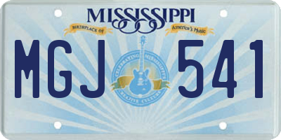 MS license plate MGJ541