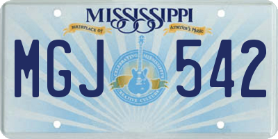 MS license plate MGJ542