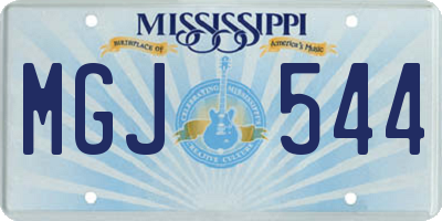 MS license plate MGJ544