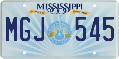 MS license plate MGJ545