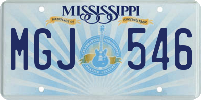 MS license plate MGJ546