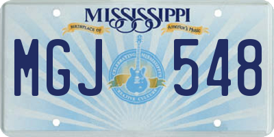 MS license plate MGJ548