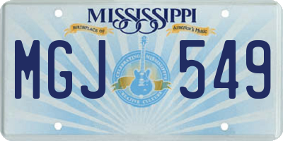 MS license plate MGJ549