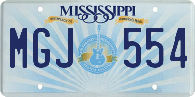 MS license plate MGJ554