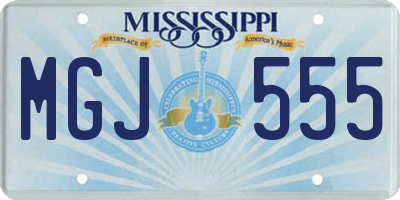 MS license plate MGJ555
