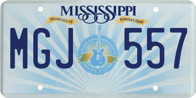 MS license plate MGJ557