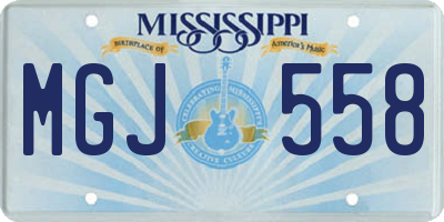 MS license plate MGJ558