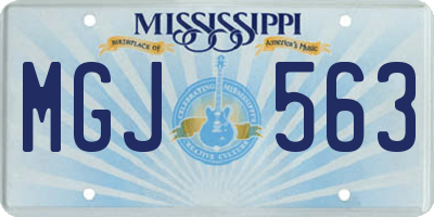 MS license plate MGJ563