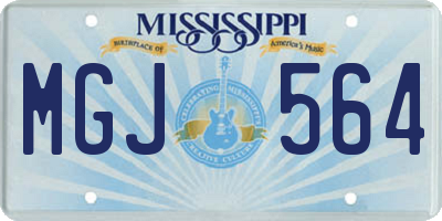 MS license plate MGJ564