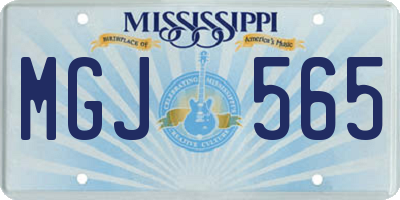 MS license plate MGJ565