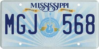 MS license plate MGJ568