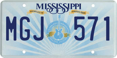 MS license plate MGJ571