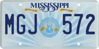 MS license plate MGJ572