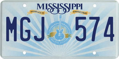 MS license plate MGJ574