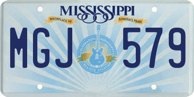 MS license plate MGJ579