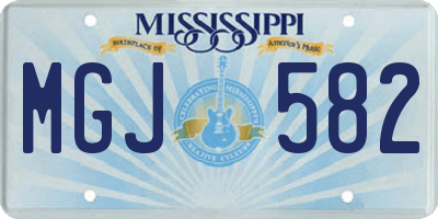 MS license plate MGJ582