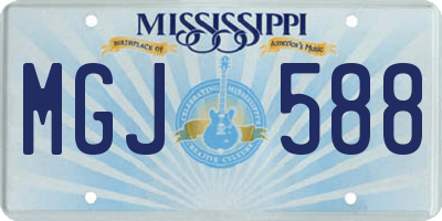 MS license plate MGJ588