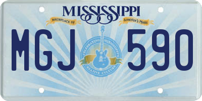 MS license plate MGJ590