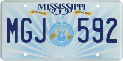 MS license plate MGJ592