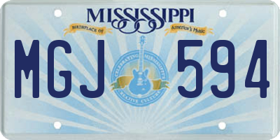 MS license plate MGJ594