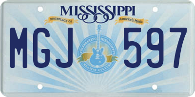 MS license plate MGJ597