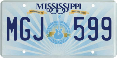 MS license plate MGJ599