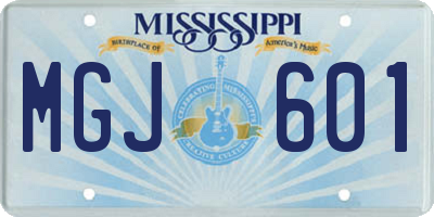 MS license plate MGJ601