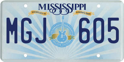 MS license plate MGJ605