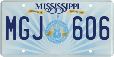 MS license plate MGJ606