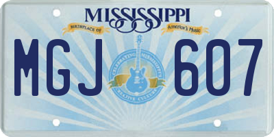 MS license plate MGJ607
