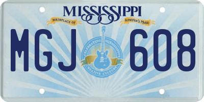 MS license plate MGJ608