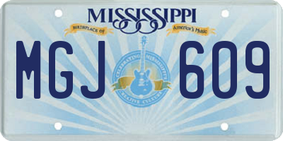 MS license plate MGJ609