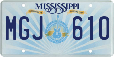 MS license plate MGJ610
