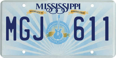 MS license plate MGJ611