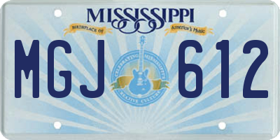 MS license plate MGJ612