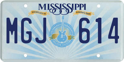 MS license plate MGJ614