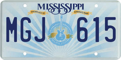 MS license plate MGJ615