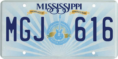 MS license plate MGJ616